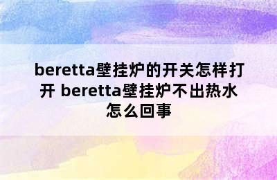 beretta壁挂炉的开关怎样打开 beretta壁挂炉不出热水怎么回事